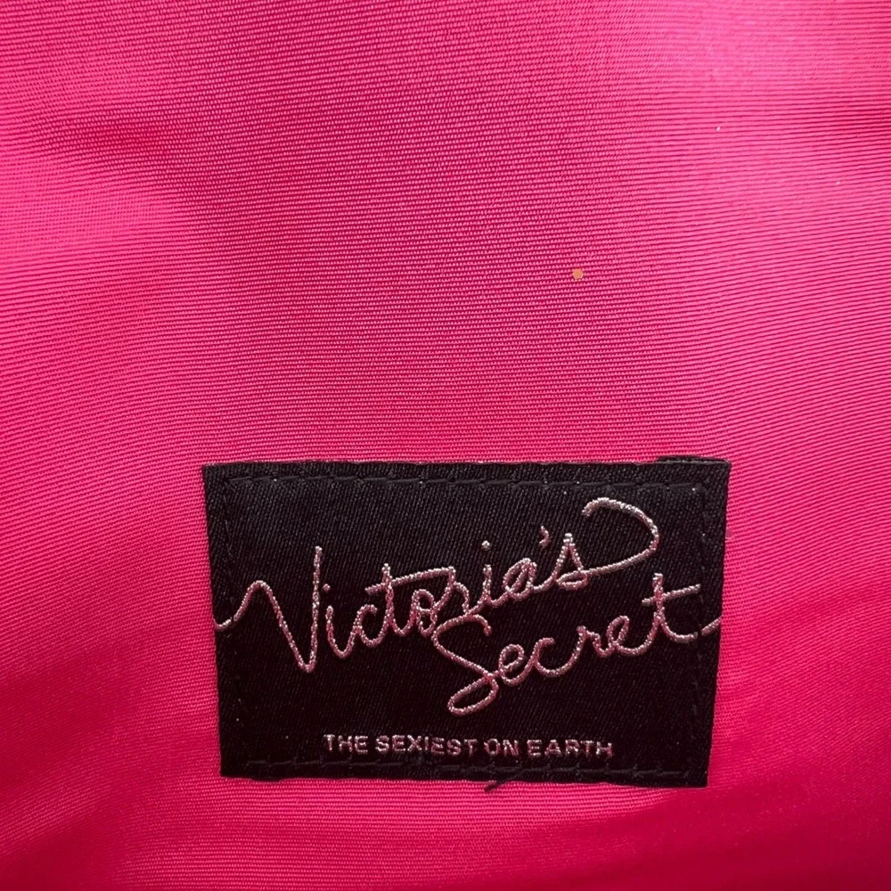 Victorias Secret Silver Glitter‎ Envelope Clutch Pink Lining Evening Bag